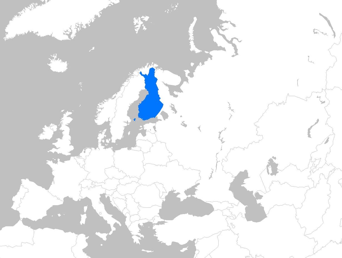 Фінляндія на карті Європи