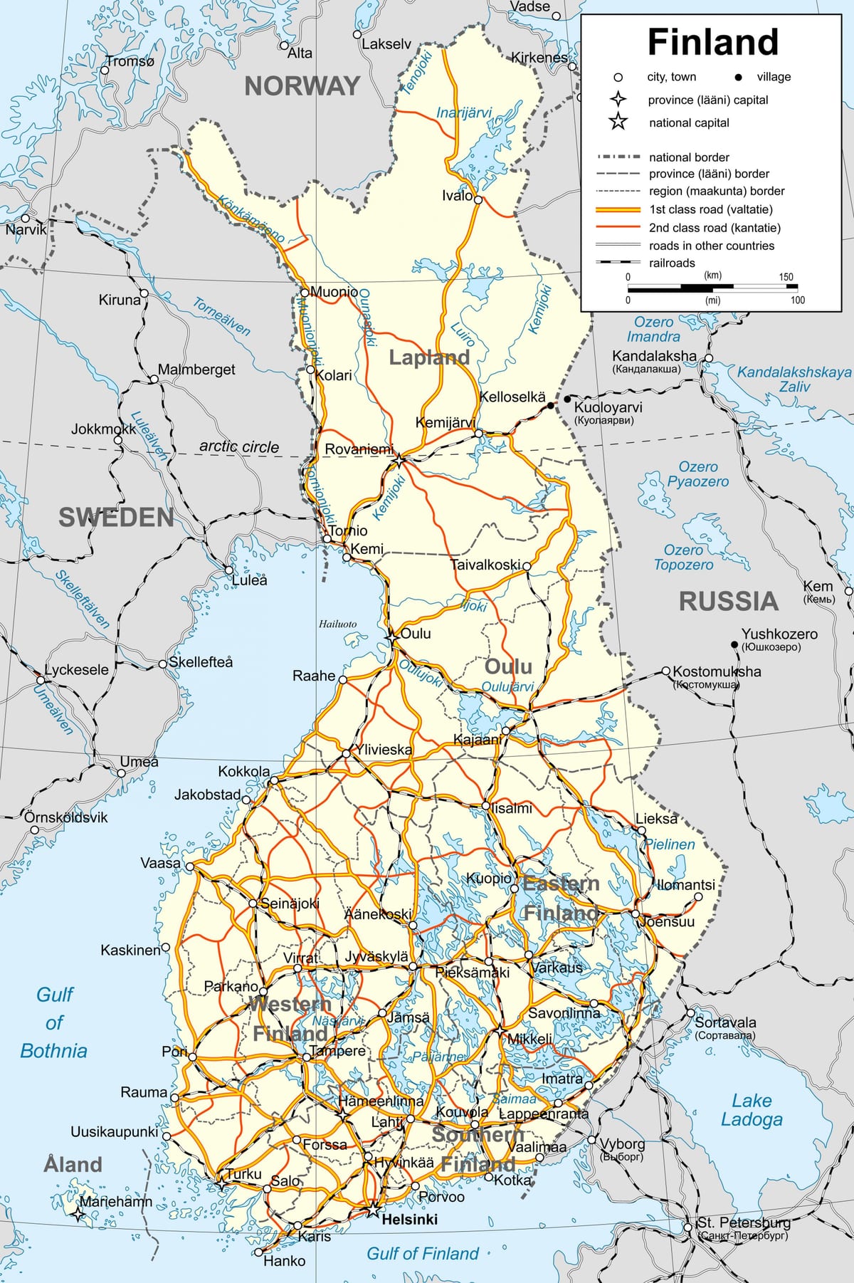 Карта Фінляндії політичні