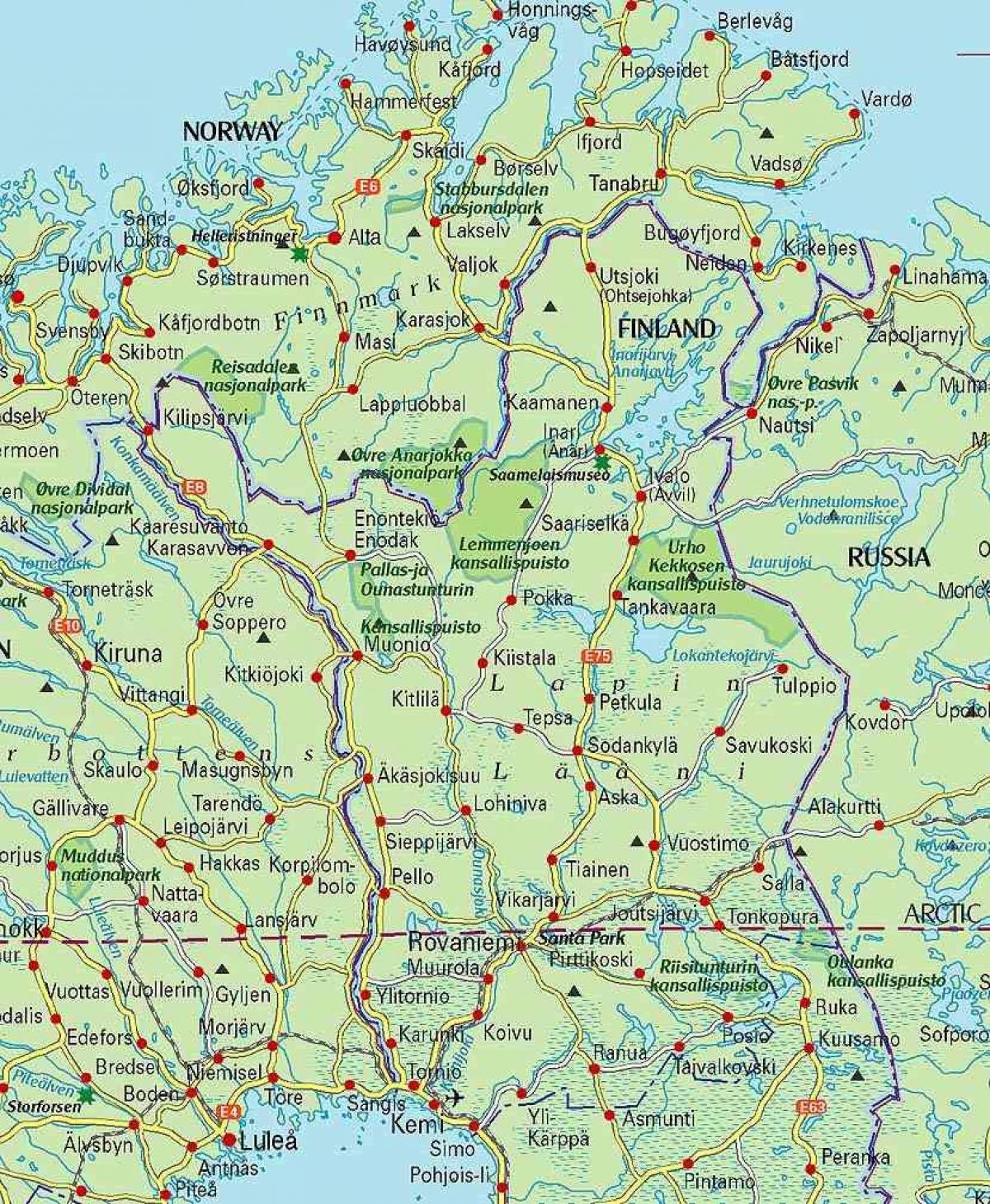 карта Фінляндії і Лапландії