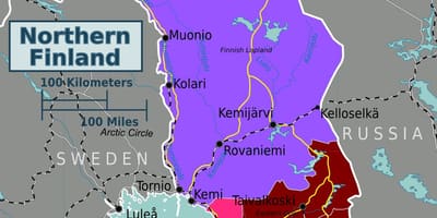 Карта Північної Фінляндії