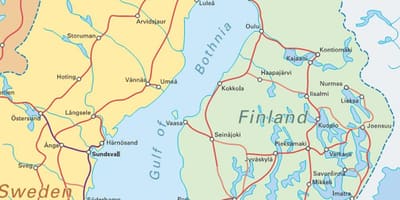 Фінляндія на поїзді на карті