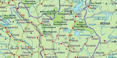 Карта Фінляндії піші прогулянки