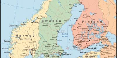 Карта Фінляндії та сусідніх країн